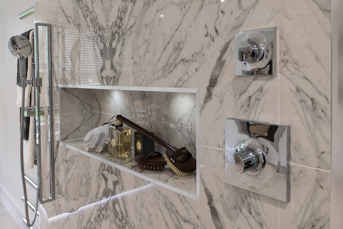 Minoli Marvel Statuario Select book matched marble effect tiles