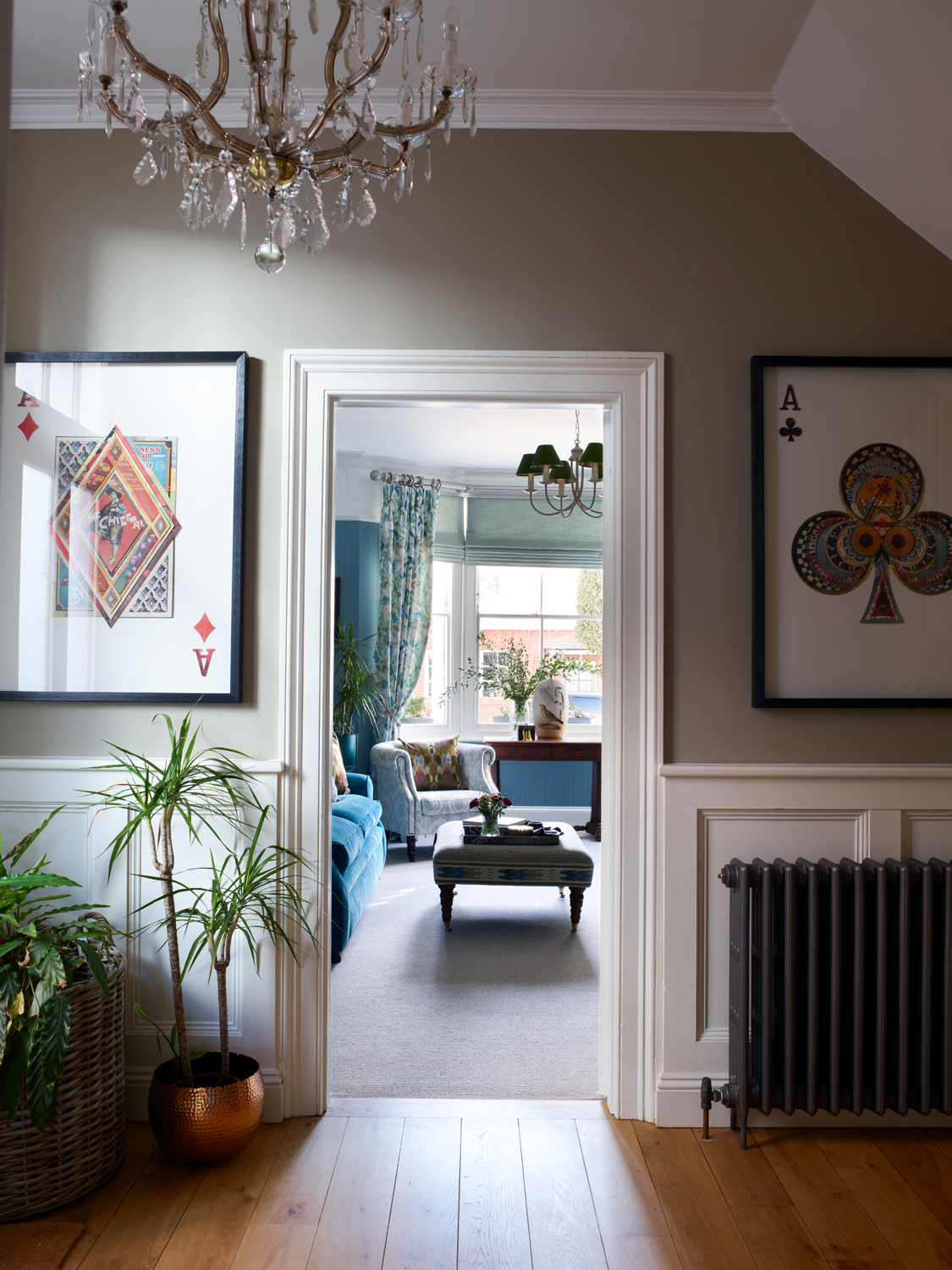 Hallway through to Sitting Room with Card Art