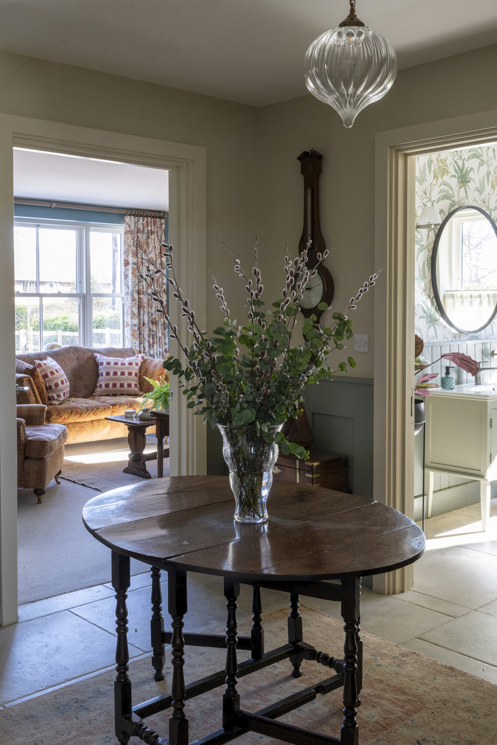 Round table in hallway off snug and WC