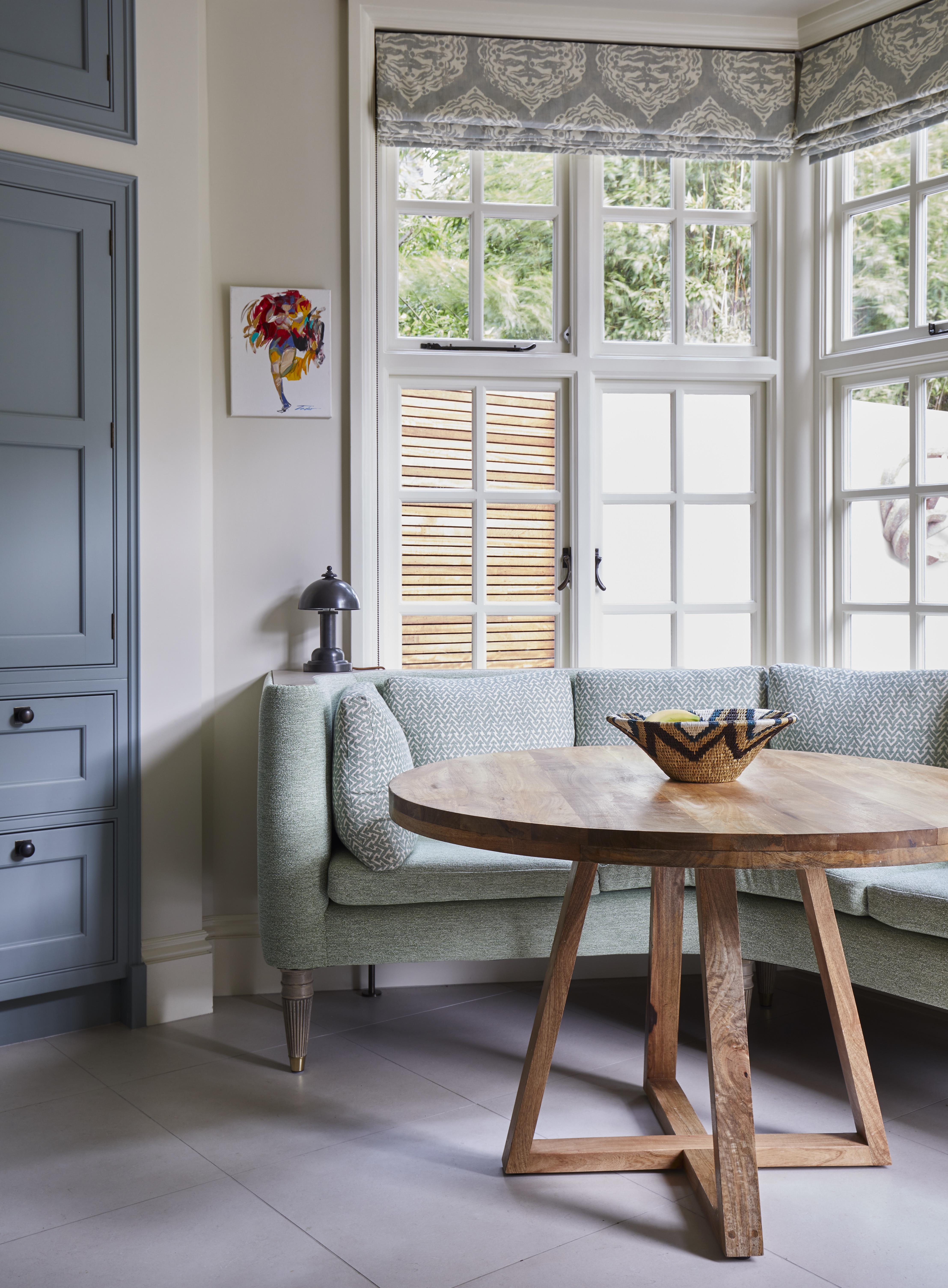 Kitchen with banquette seating area
