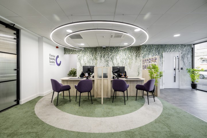 View of banking desks