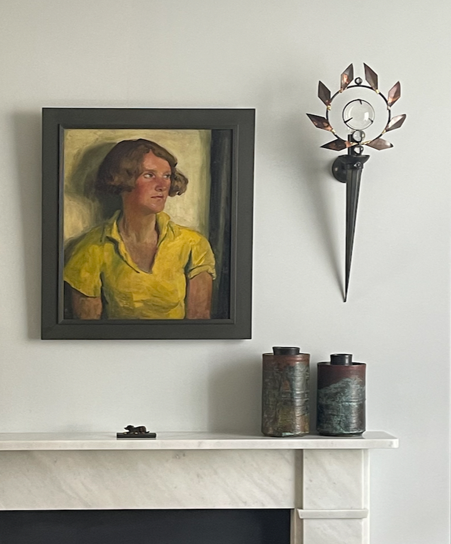 Mantlepiece with Mark Brazier Jones Sconce 