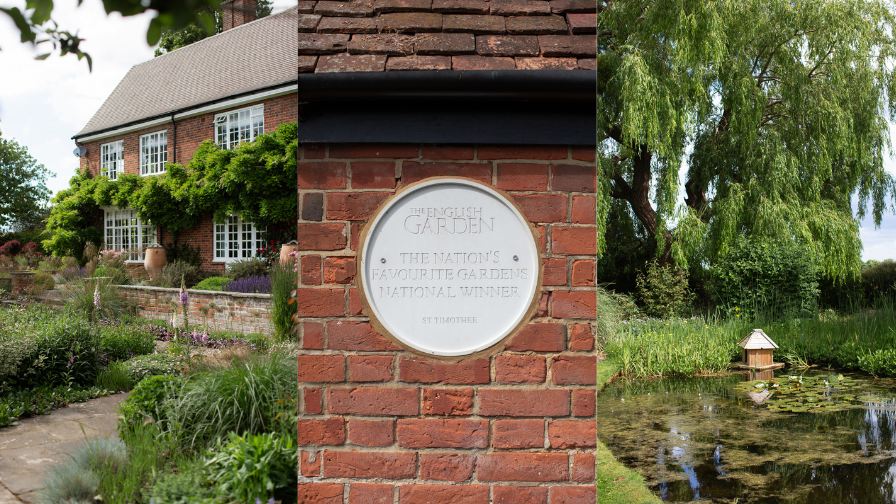 A plaque to commemorate our client Sarah and her beautiful garden at her home, St Timothee