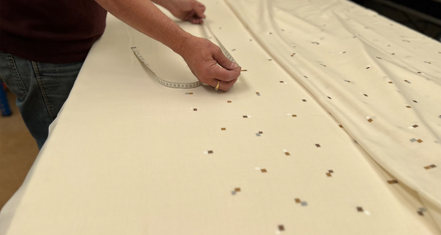 Behind the Scenes Cutting of Dedar 'Wide Wool Qb' Fabric at Iberian Lighting HQ for  WowHouse 25