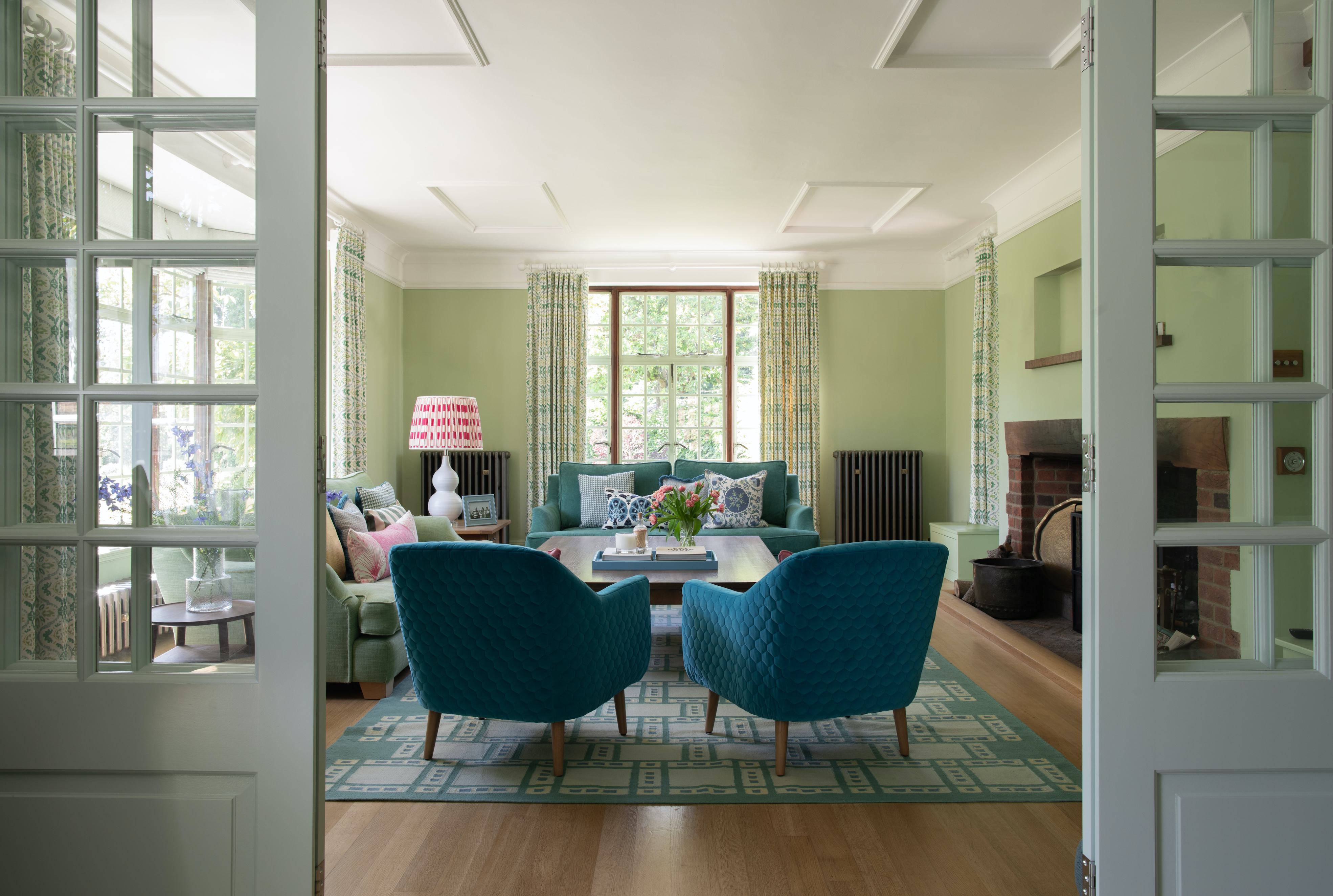 A beautifully bloomed living room space