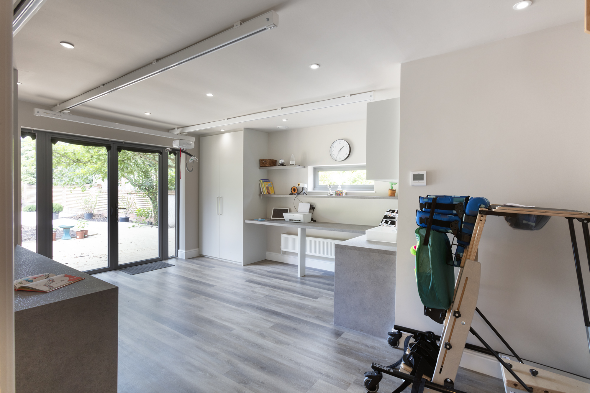 Wheelchair accessible child's Physio room with storage and hoist