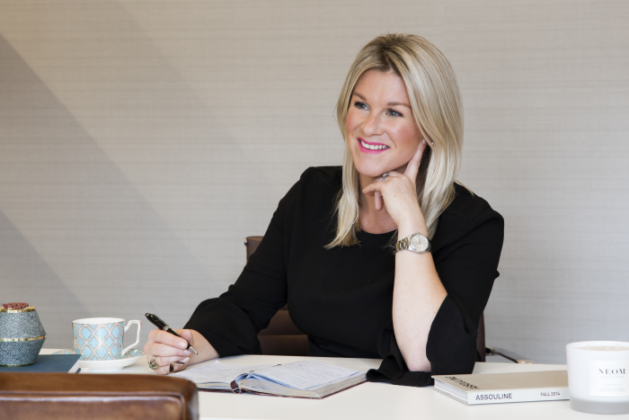 smiling blonde haired woman