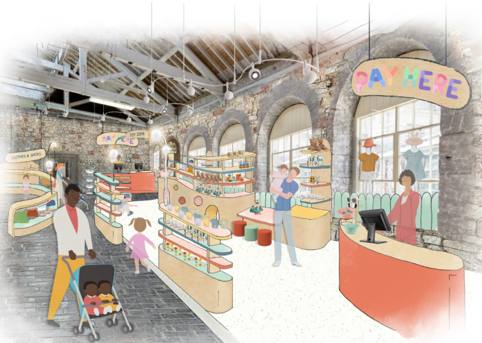 cartoon of sales area.