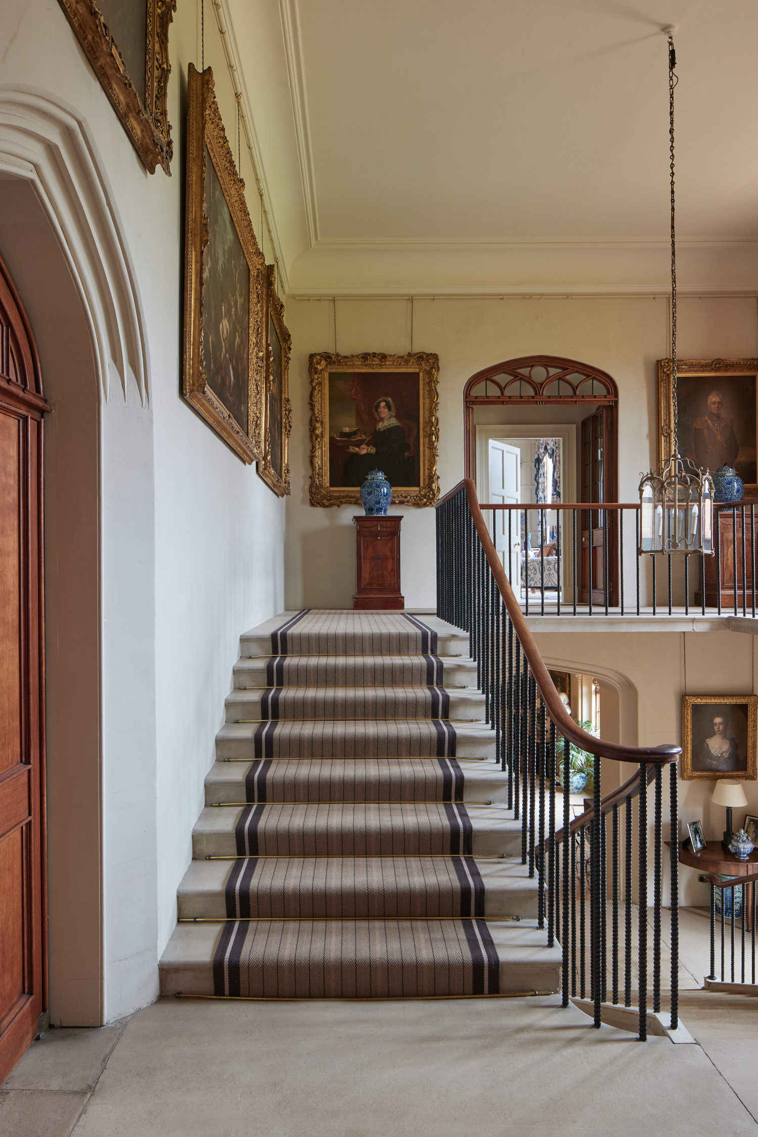 Custom width Trent Beaver runner on stairs