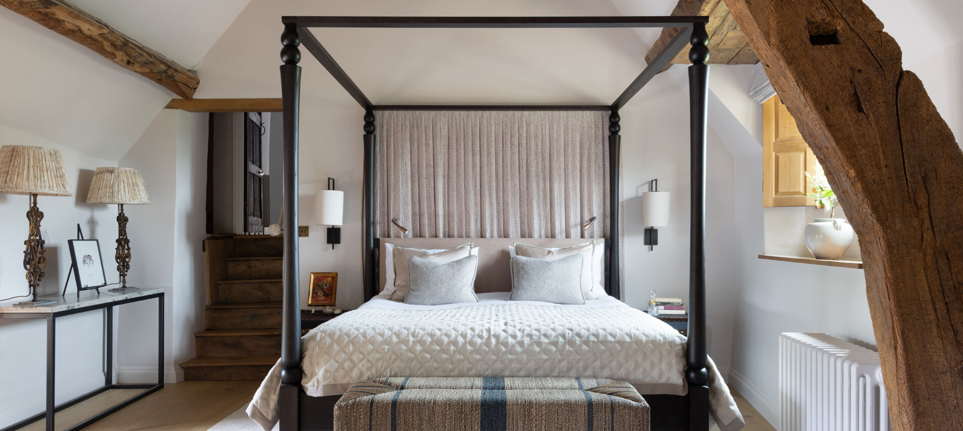 Large bed with four posts