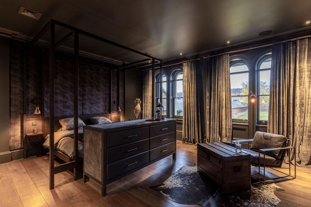 Bedroom with large windows