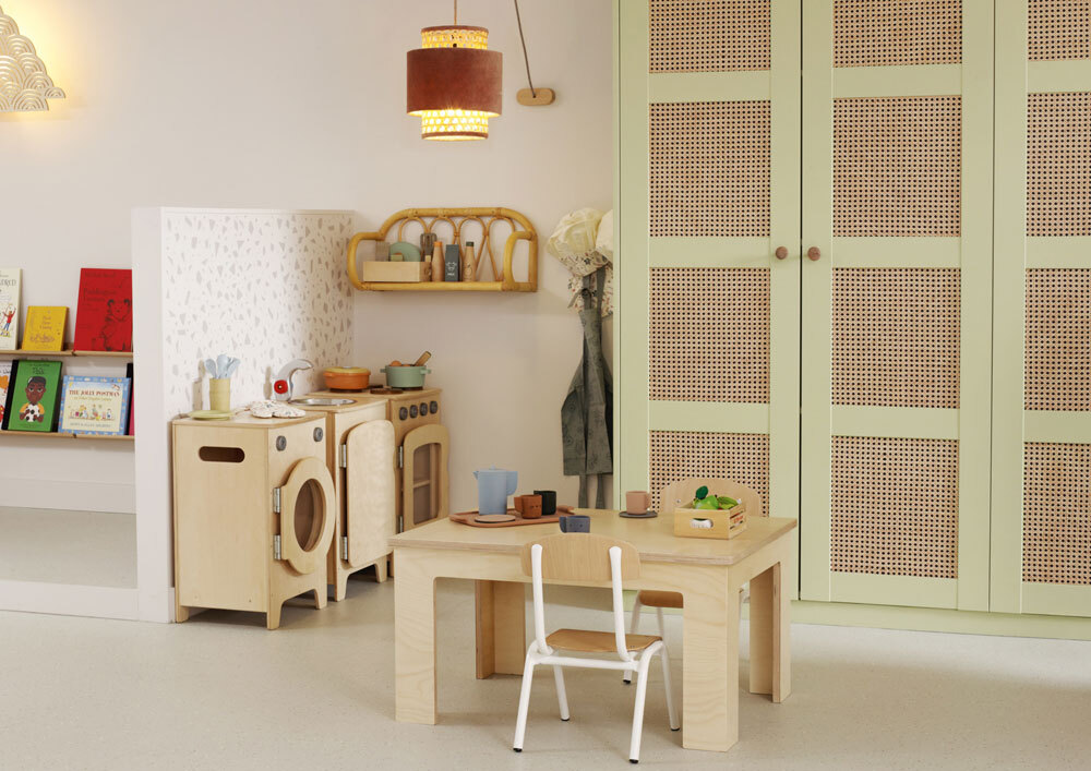 Wooden kids furniture with wardrobes 