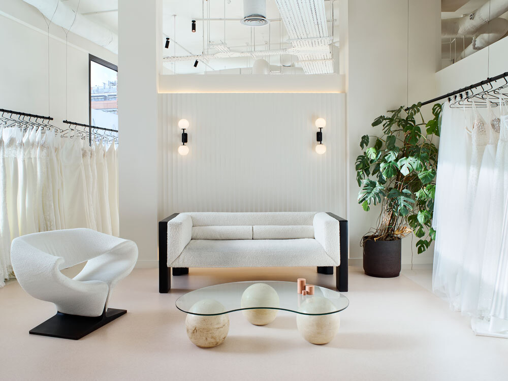 Seating area in bridal shop