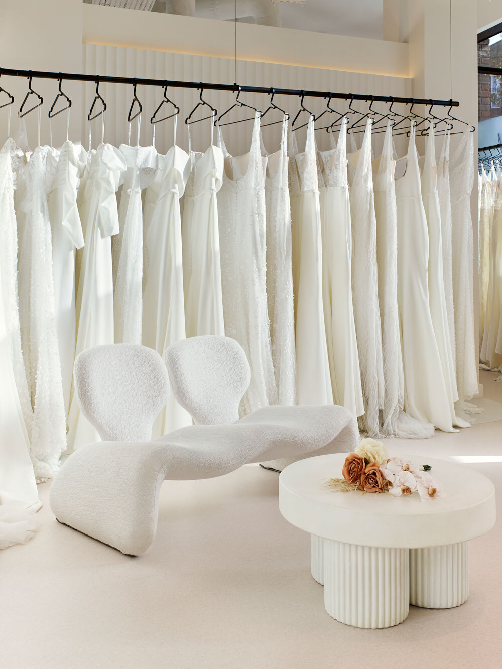 Seating area in bridal shop