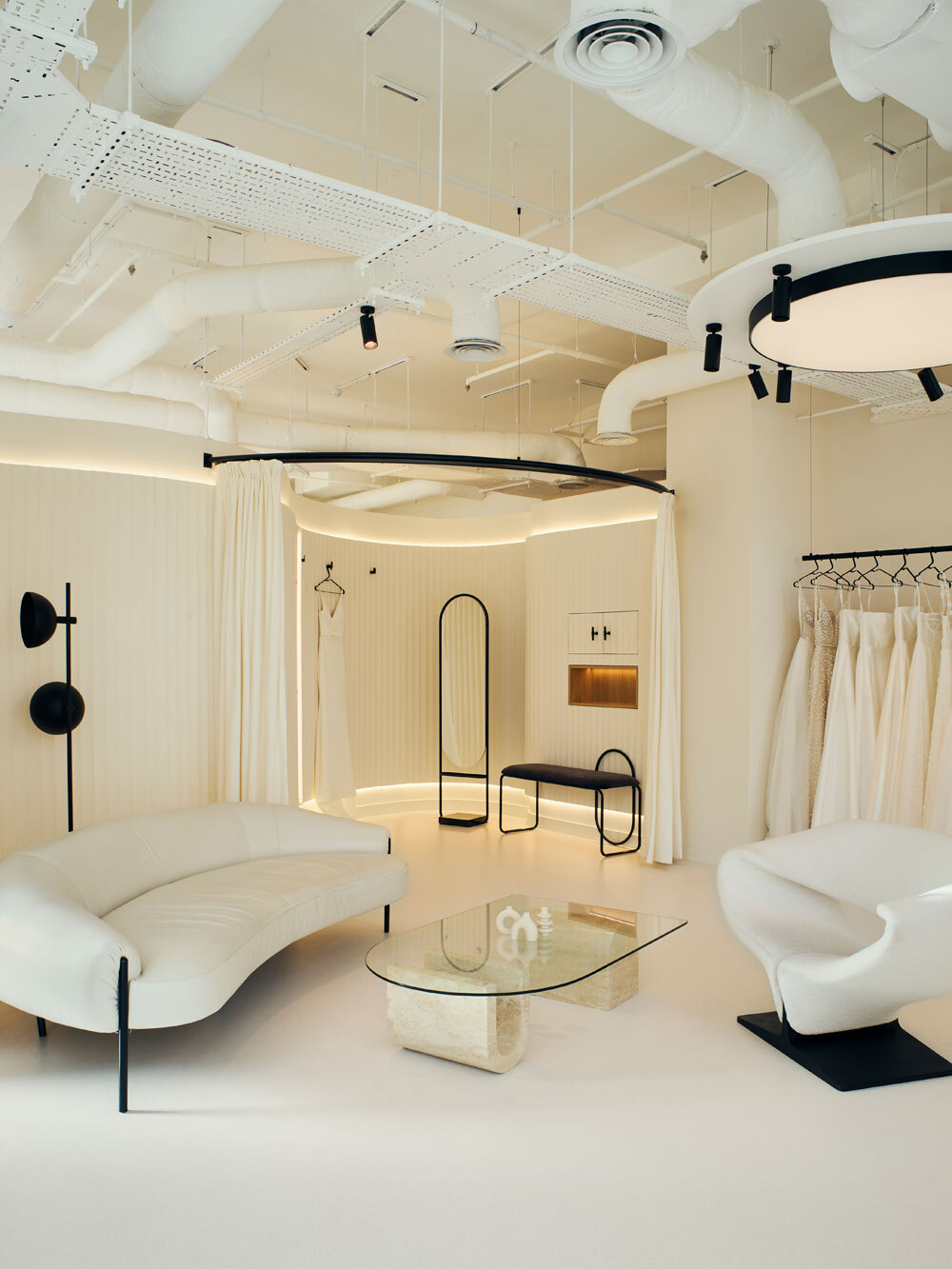 Seating area in bridal shop