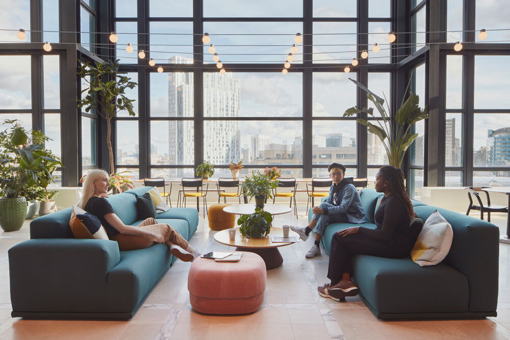 Seating with people sat talking