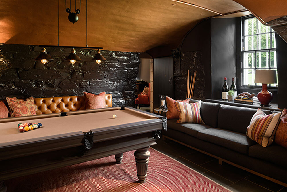 Pool table with sofas