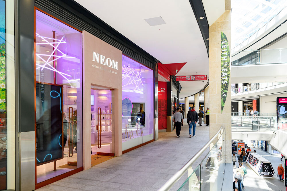 Outside shop front in shopping mall