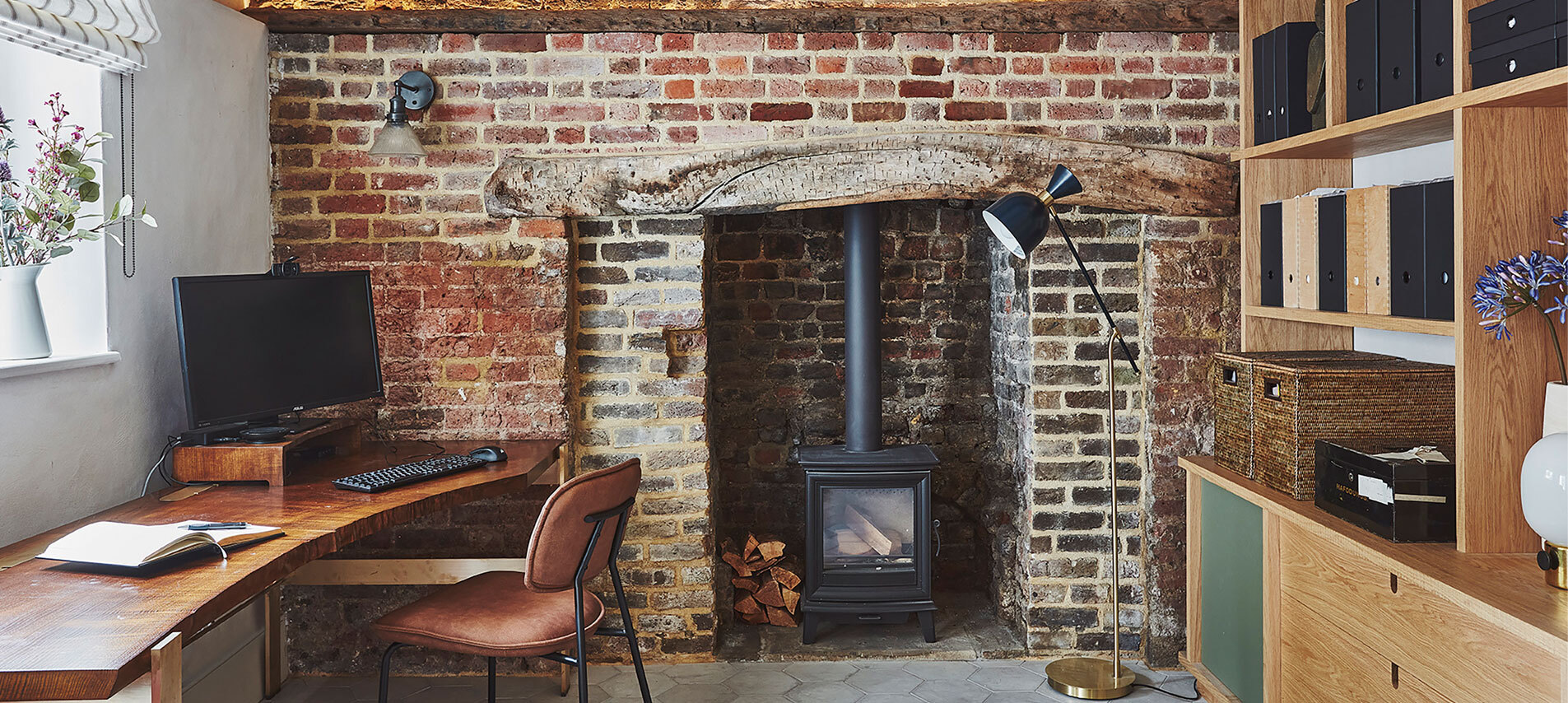 Office space with log burner