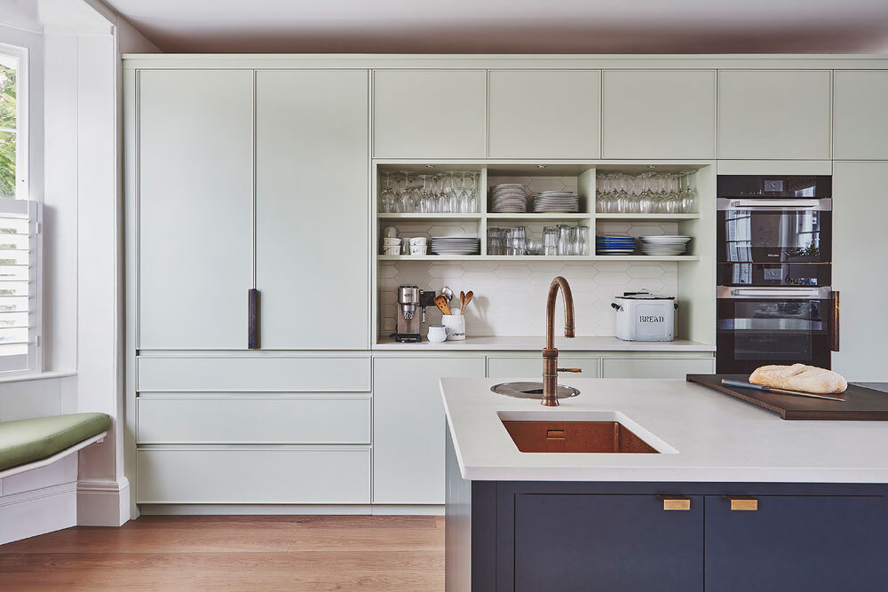 Kitchen with island and sink