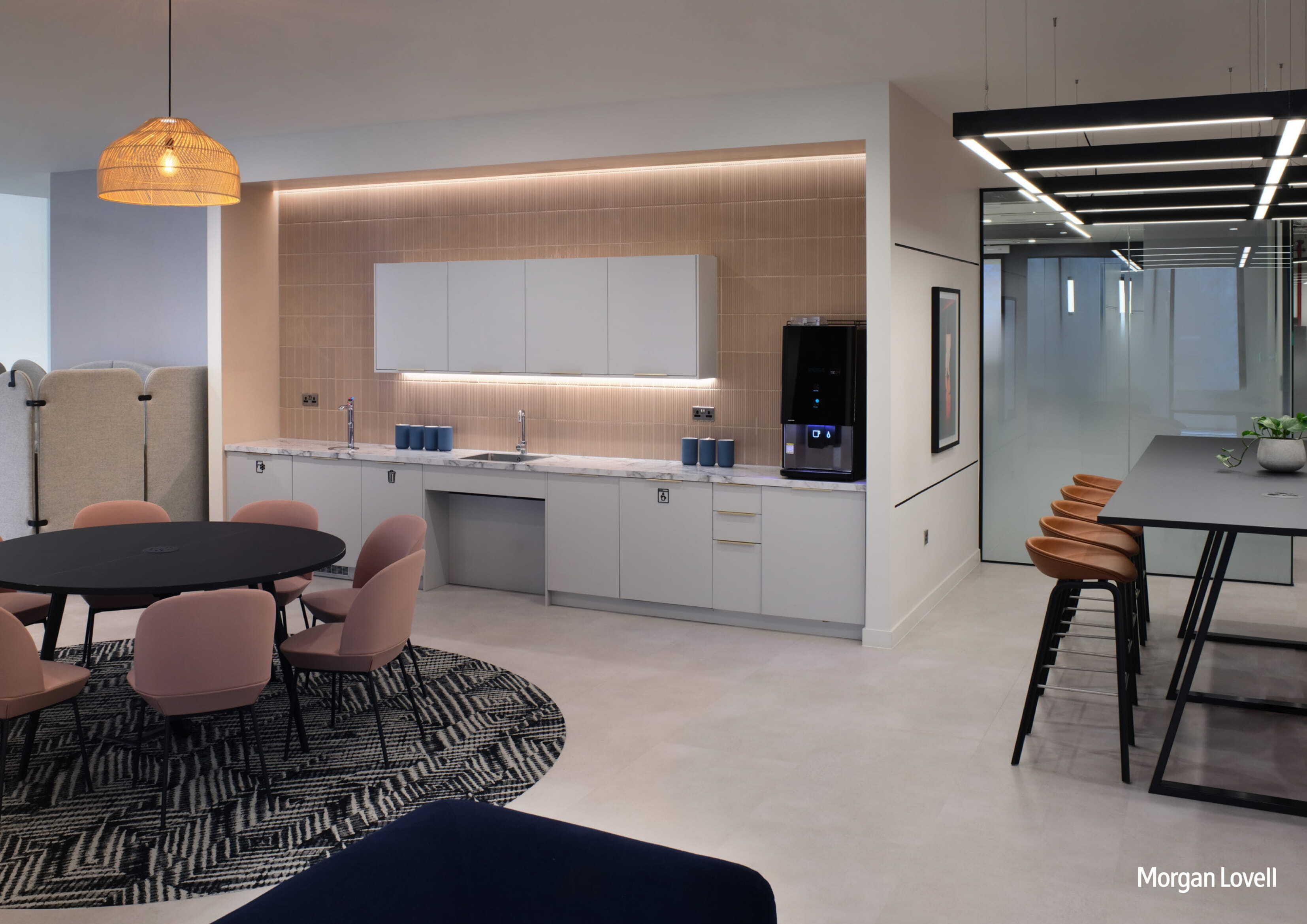 Seating area in open plan working 