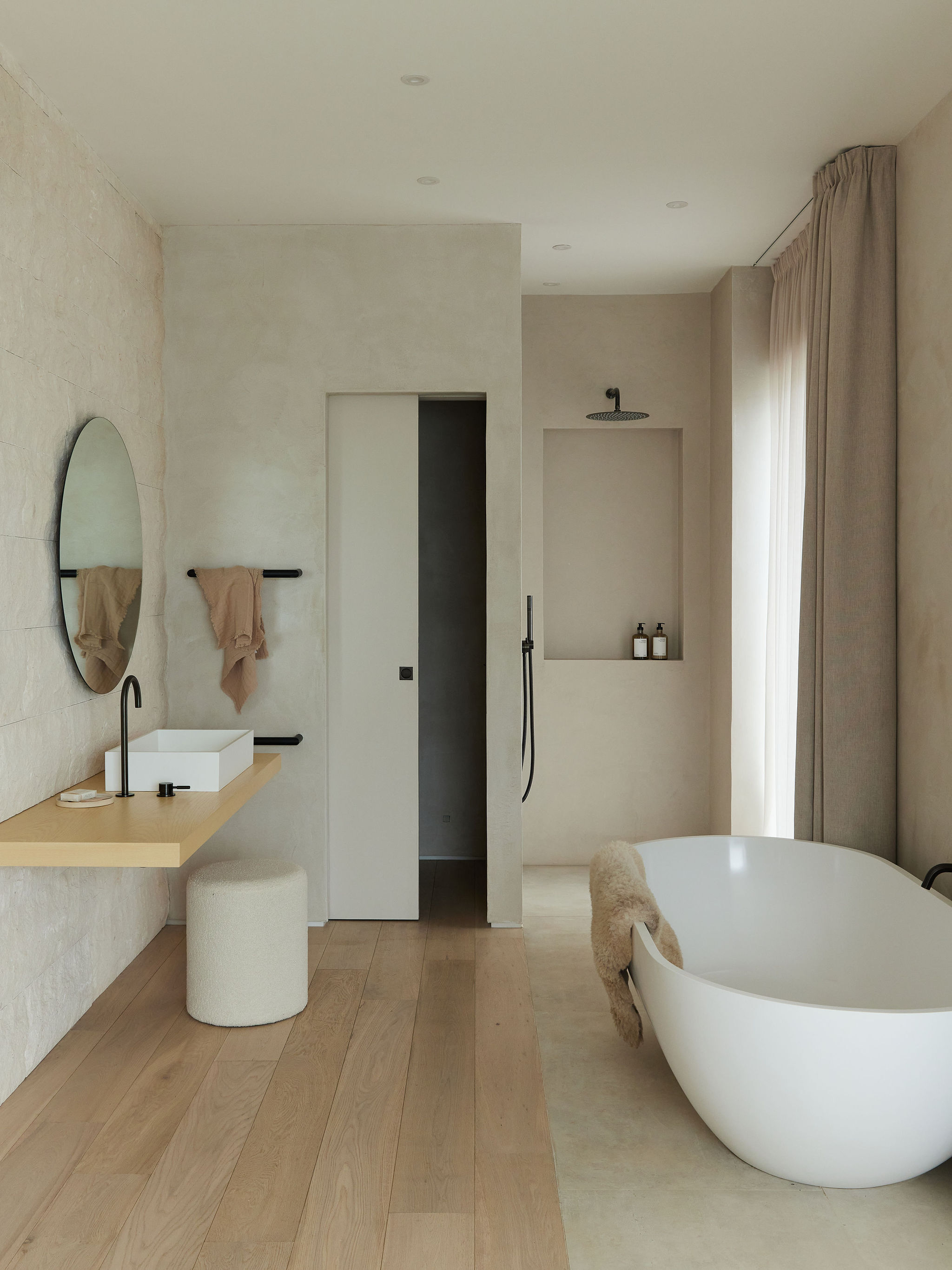 Bathroom with freestanding bath