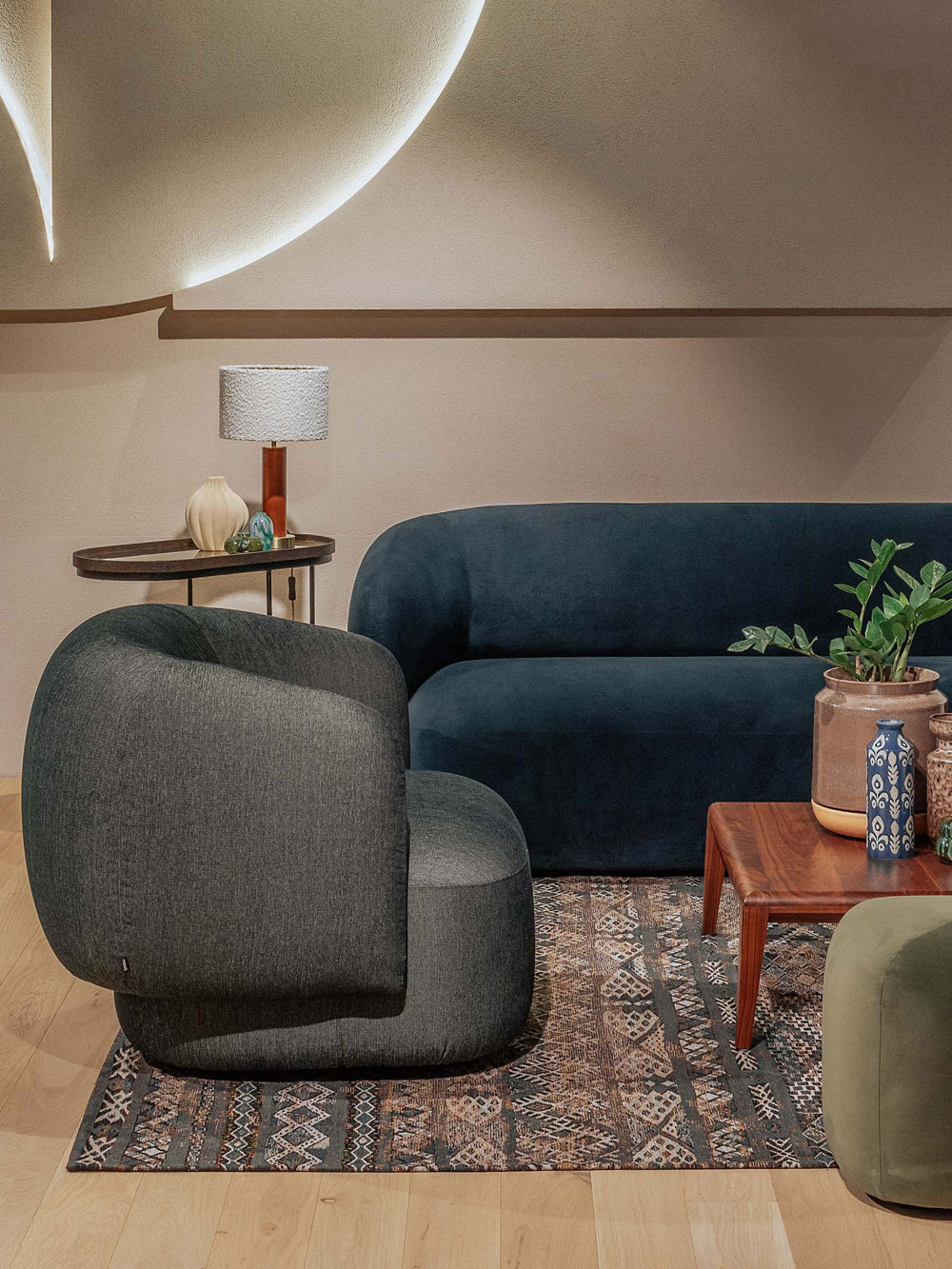 lounge area with sofas