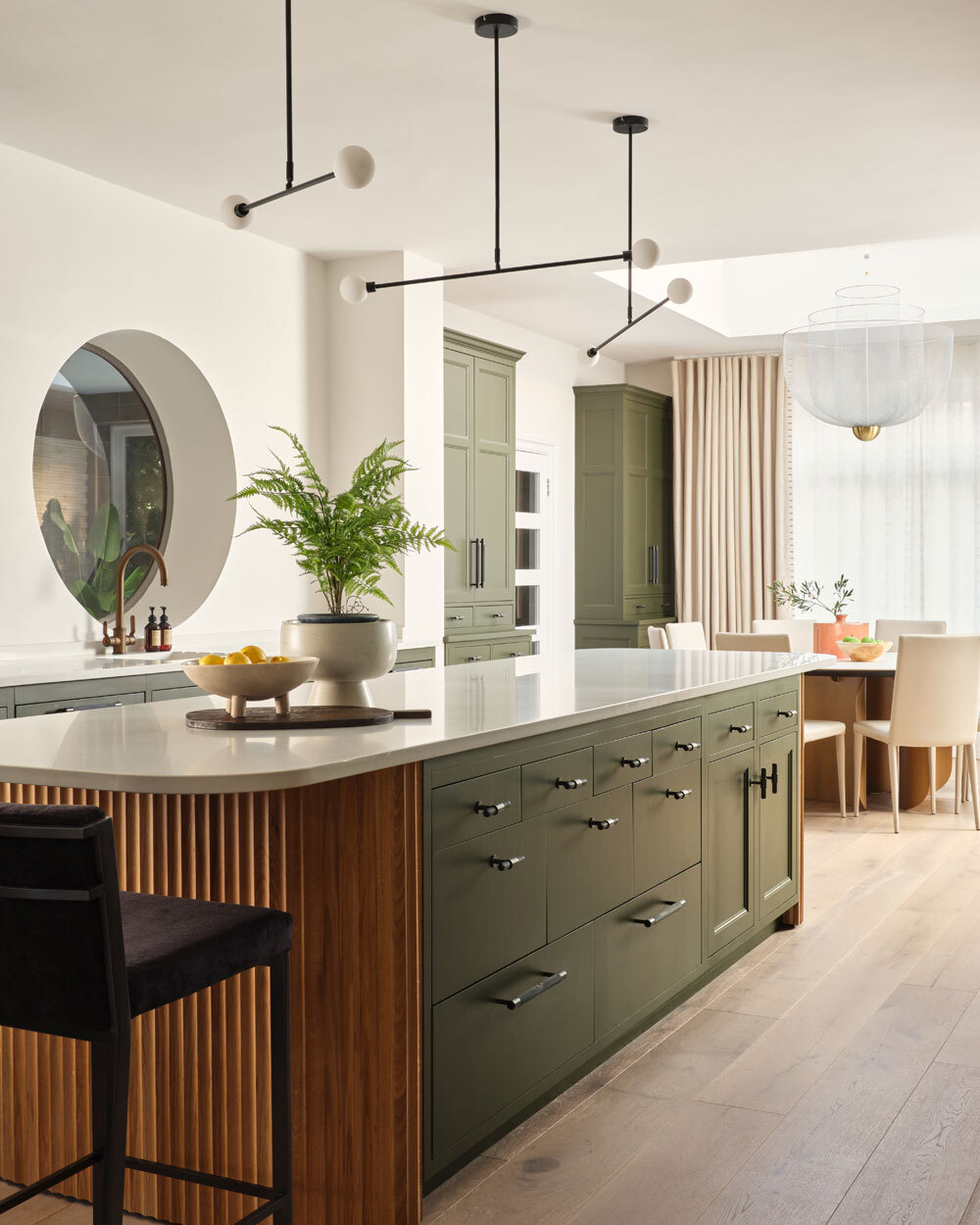 Kitchen with island and sink