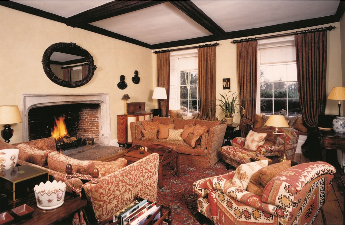 New hardwood flooring and selection of fabrics for re-upholstery and curtaining